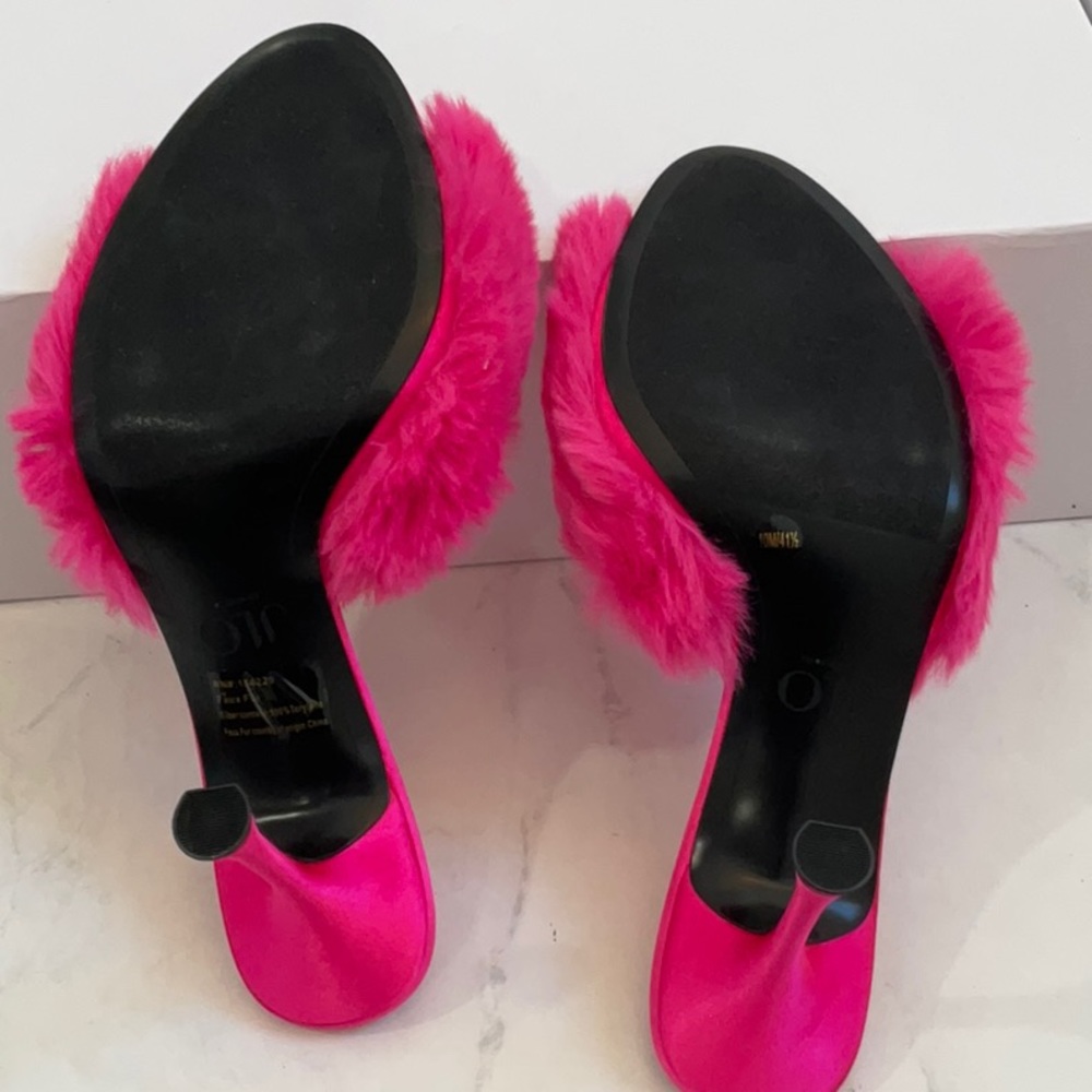 JLO Jennifer Lopez Bowery Faux Mink Mule in Lollipop, Size: 10 - Picture 8 of 8